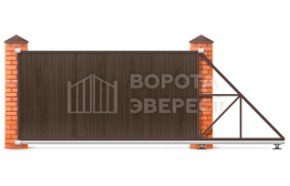 Откатные ворота под ключ без автоматики 2800×2000 ВЭ-5279
